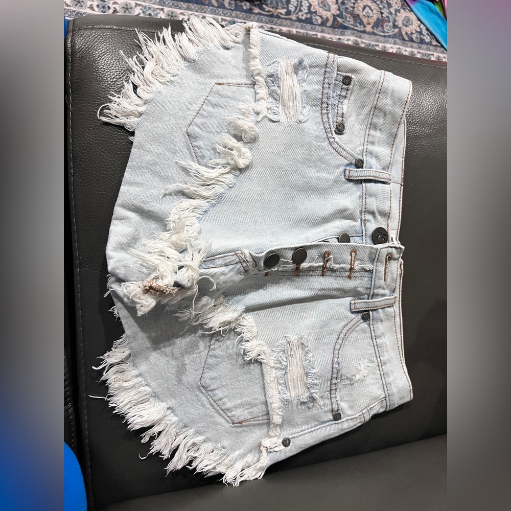 One Teaspoon Sky Blue Denim Shorts